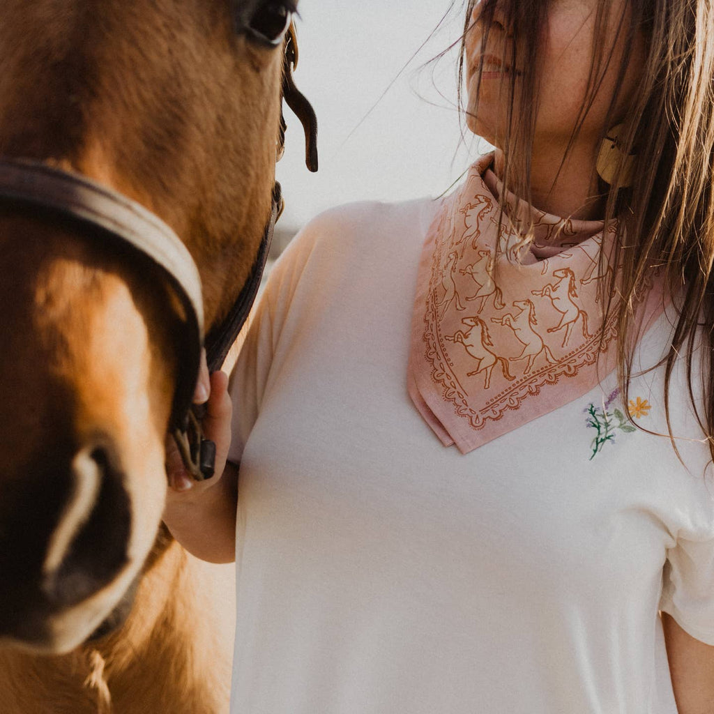 Light pink with Horses handkerchief