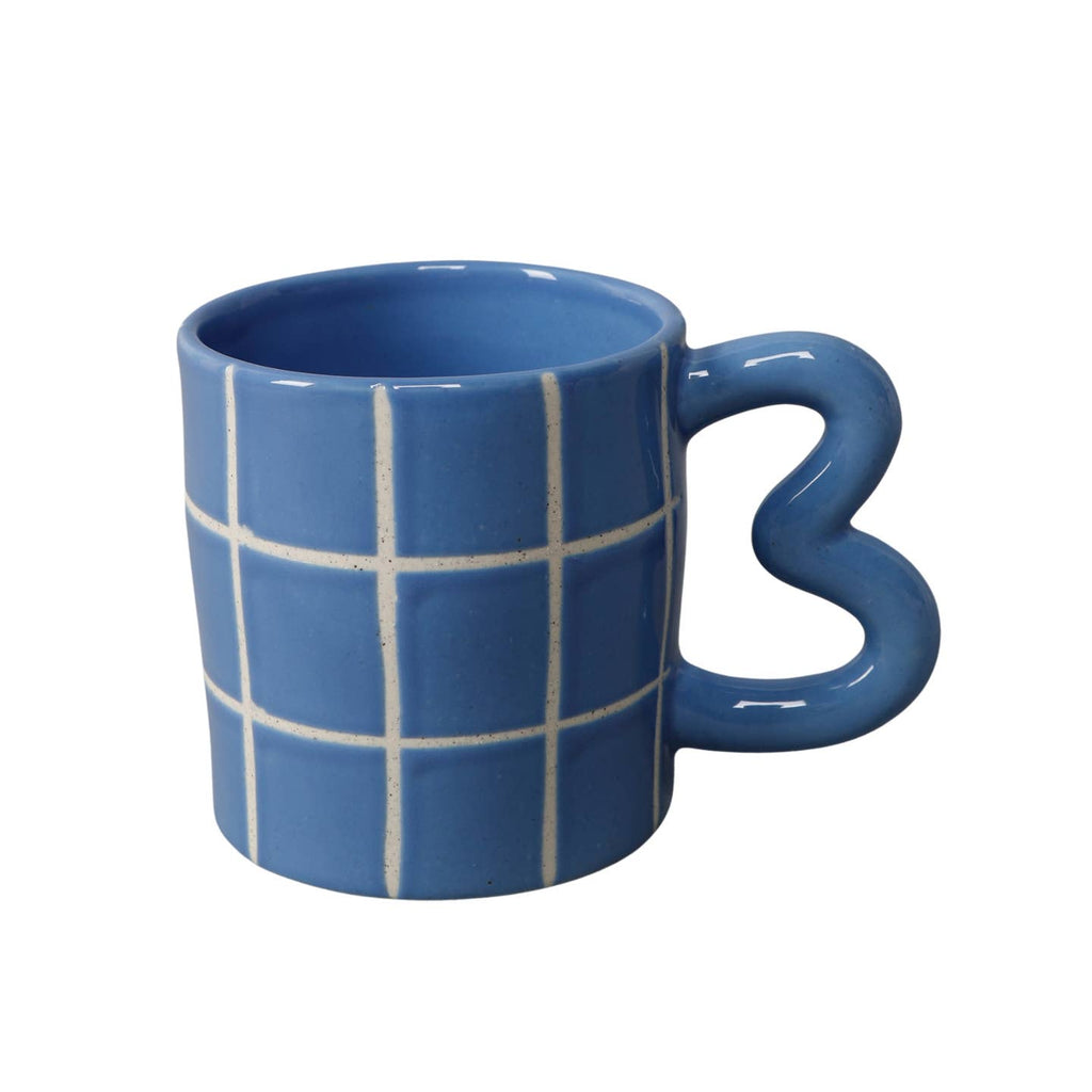 Elevate your coffee or tea time with our 18 oz Blue Tile Checker Ceramic Mug. Crafted from durable ceramic, this mug features a stylish checker pattern in soothing blue tones, adding a touch of contemporary elegance to your kitchen or office. With its generous capacity, it's perfect for enjoying your favorite hot beverages throughout the day.&nbsp;