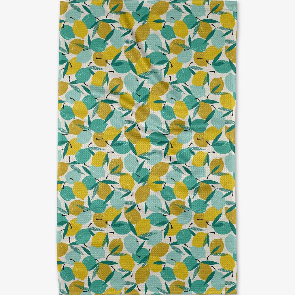 lemon lime design tea towel