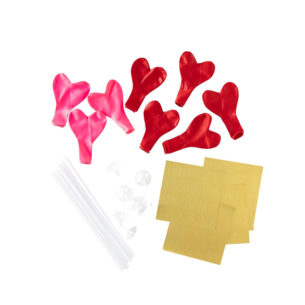 Brighten up your Valentine's Day with this Hearts Balloon Set! Customize your balloons with the included stickers for a sweet and boujee look. Don't forget to take lots of pics!