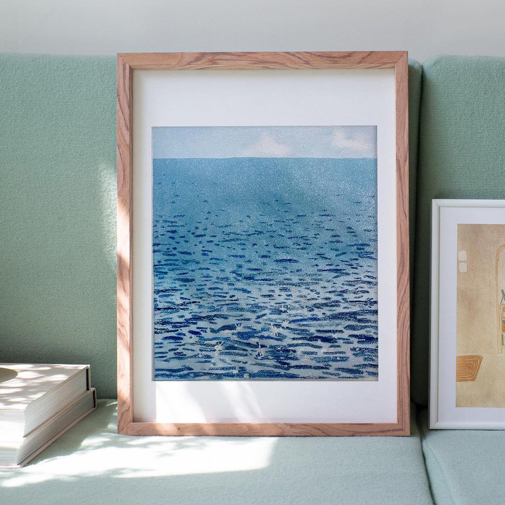 8.5X11 inch print of the sea with sparkles