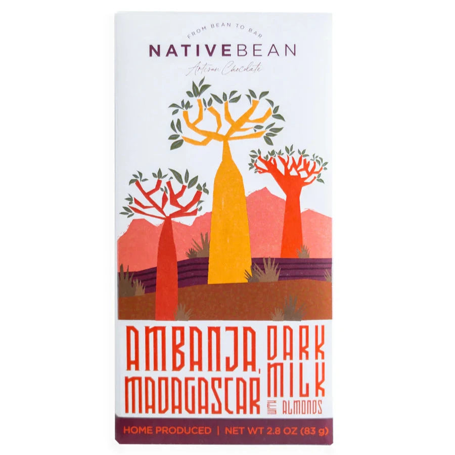 Madagascar dark milk with almonds chocolate bar - 2.8 oz (83 g)