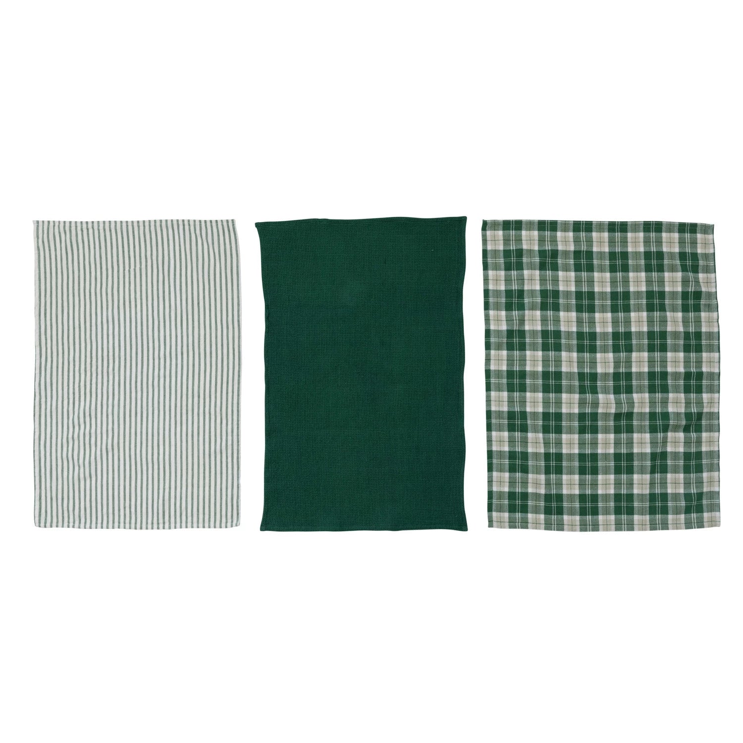 Green and White Checkered Towels