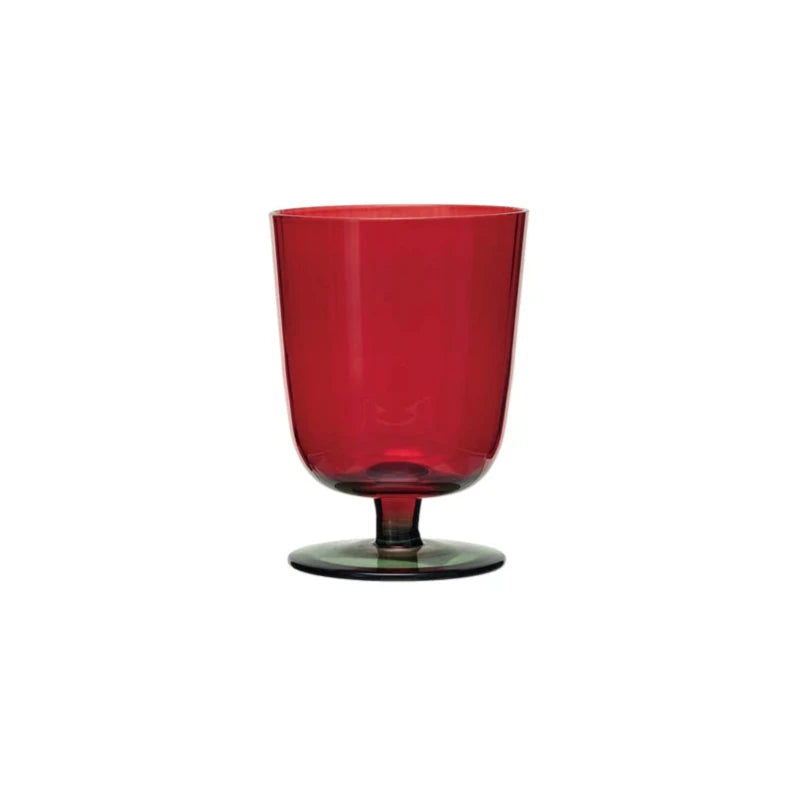 This 8-ounce stemmed drinking glass is a true celebration of color and design, featuring a fluted structure that enhances the visual appeal of any drink. The bold green and red colors wrap around the glass, making it a standout piece for any festive gathering or a lively addition to the glassware collection. Its size is ideal for a variety of drinks, from water to wine, and its durable construction ensures it can be a part of any celebration for years to come. 