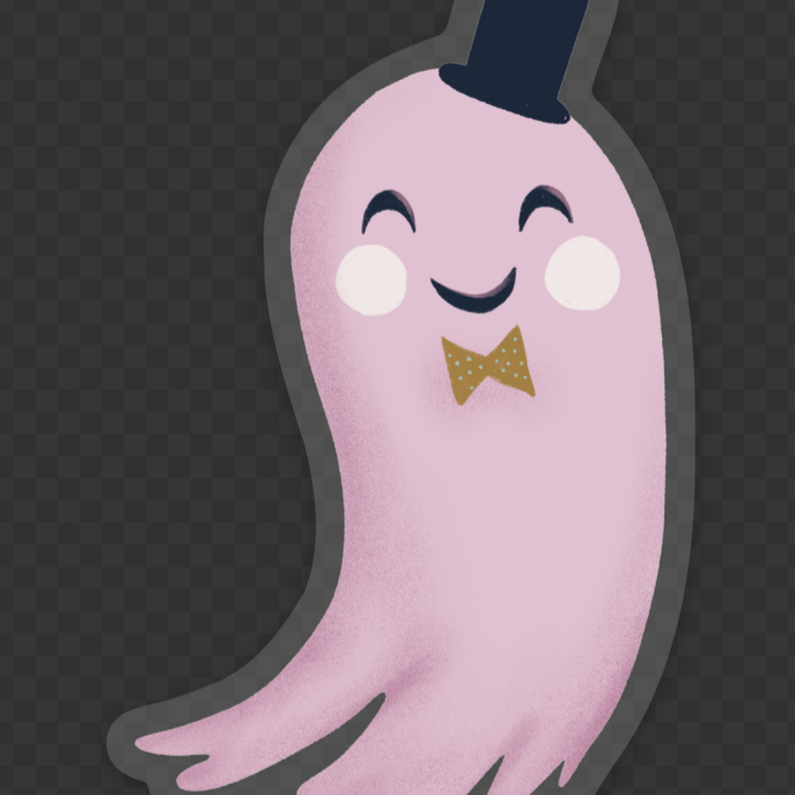 Ghost with Top Hat + Bowtie