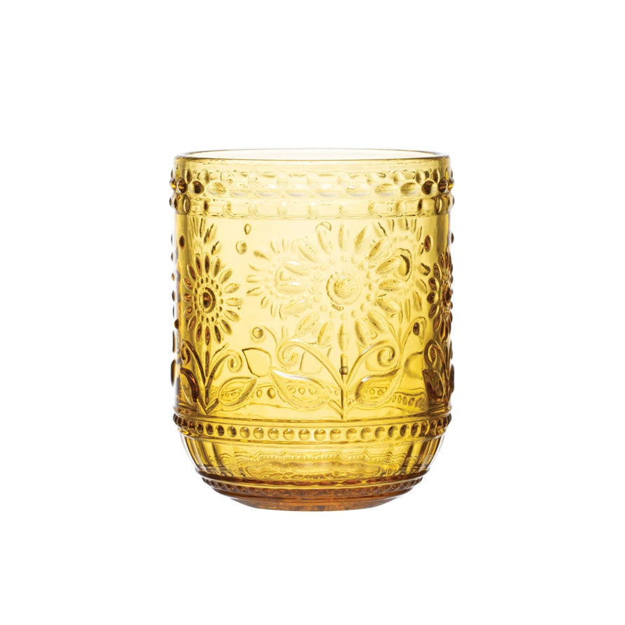 Embossed Drinking Glass - Amber – Salt & Honey Market