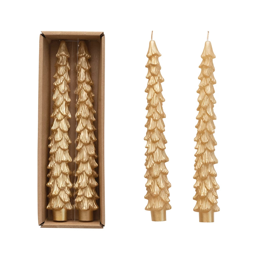 XS0416 Unscented Pinecone Shaped Taper Candles, Set of 2